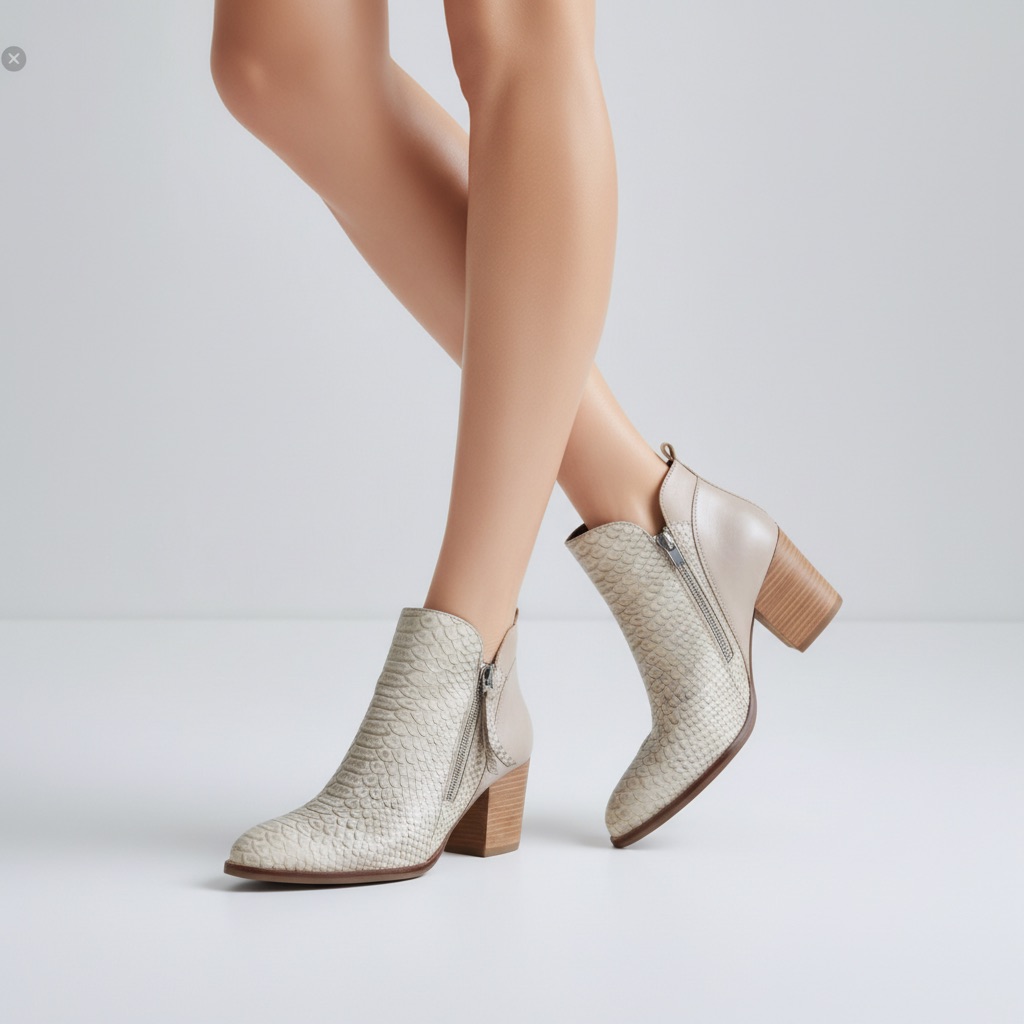 Donald J. Pilner Eden Snakeskin Imprinted Leather Bootie Size 8